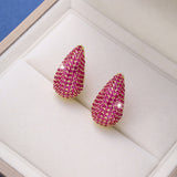 Micro-inlaid Diamond Super Flash Water Drop Ear Studs