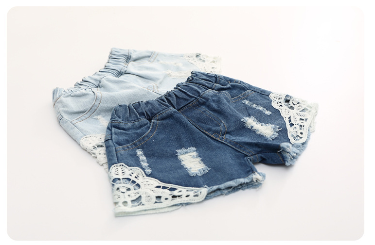 Children's Denim Shorts Lace Shorts