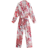 Temperament Drape Retro Print Jumpsuit