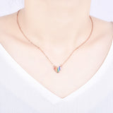 Rainbow Love Necklace Women