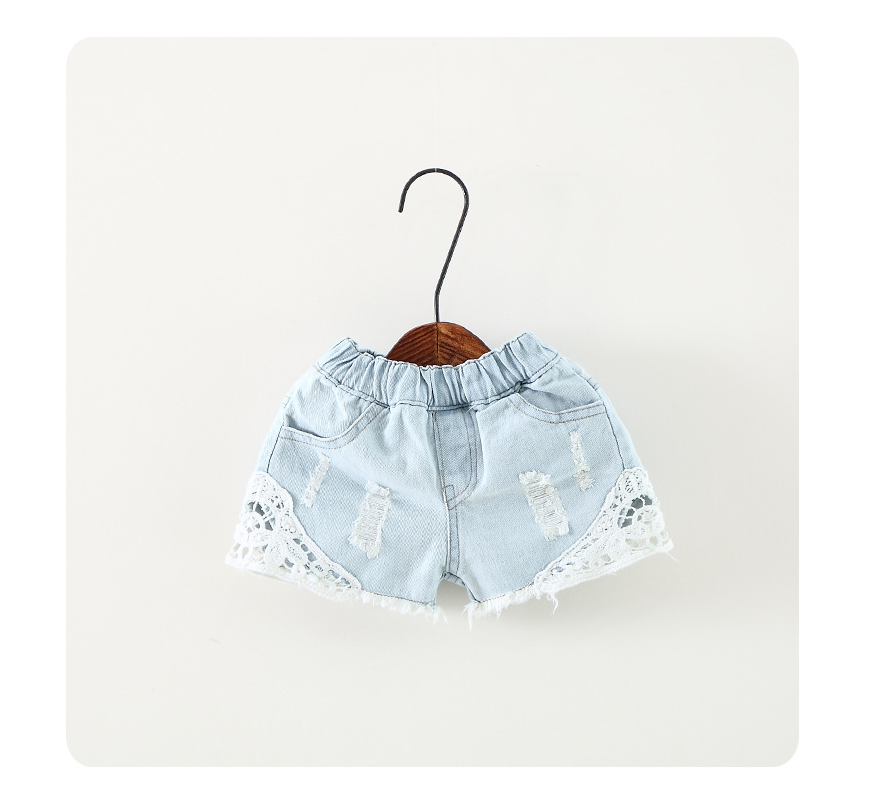 Children's Denim Shorts Lace Shorts