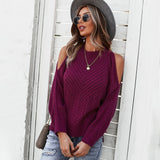 Autumn And Winter Solid Color Strapless Long-sleeved Thick Stitch Top - Minihomy