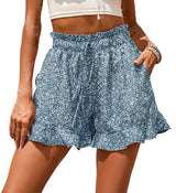 Women's Chiffon Print Casual Pocket Shorts