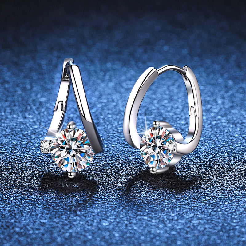 S925 Silver Moissanite Affordable Luxury Earrings