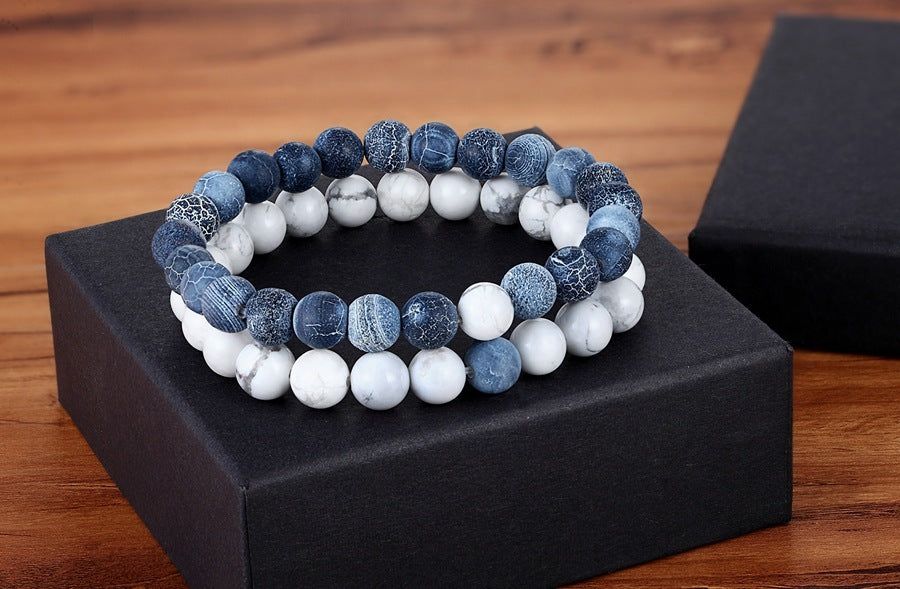 A Set Of Couple Bracelets Natural Stone Yoga Beaded Bracelets - Minihomy