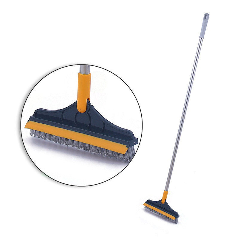 Floor Gap Cleaning Bristles Brush V-broom with Rubber Wiper