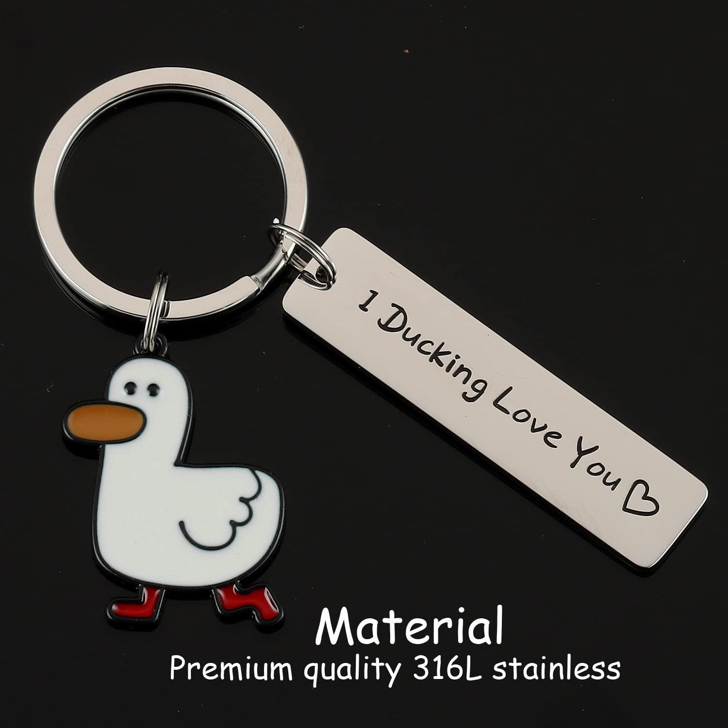 Funny Lover Gift Ducking Love You Cute Duck Pun Keychain Couples - Minihomy