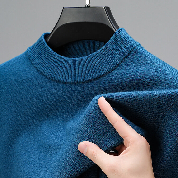 Half Turtleneck Thermal Young and Middle-Aged Casual Solid Color Sweater