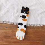 Women's Coral Fleece Cat Paw Pattern Thick Warm Socks