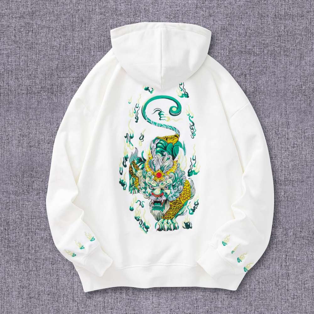 Men's Casual Heavy Industry Embroidered Hoodie - Minihomy