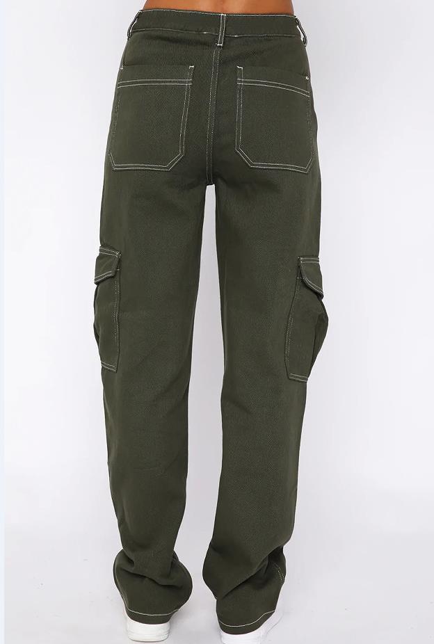 Cargo Pants For Women High Waisted Casual Pants Baggy Stretchy Wide Leg Streetwear - Minihomy