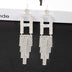 925 Silver Needle Ornaments Rhinestone Letter B Earrings Banquet Tassel Ear - Minihomy