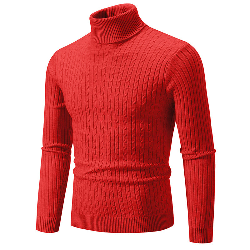 Pullover High Collar Casual Sweater for Men