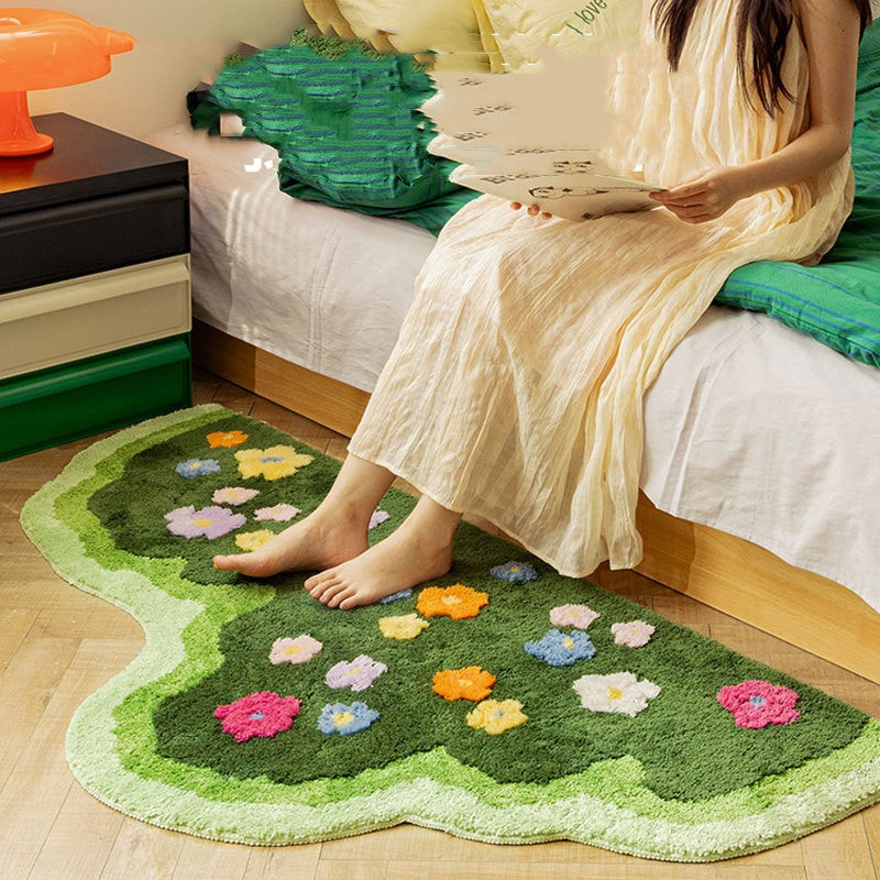 Living Room Carpet Plants Flower Bedroom Rug Soft Hallway Area Floor Pad Mat Doormat - Minihomy