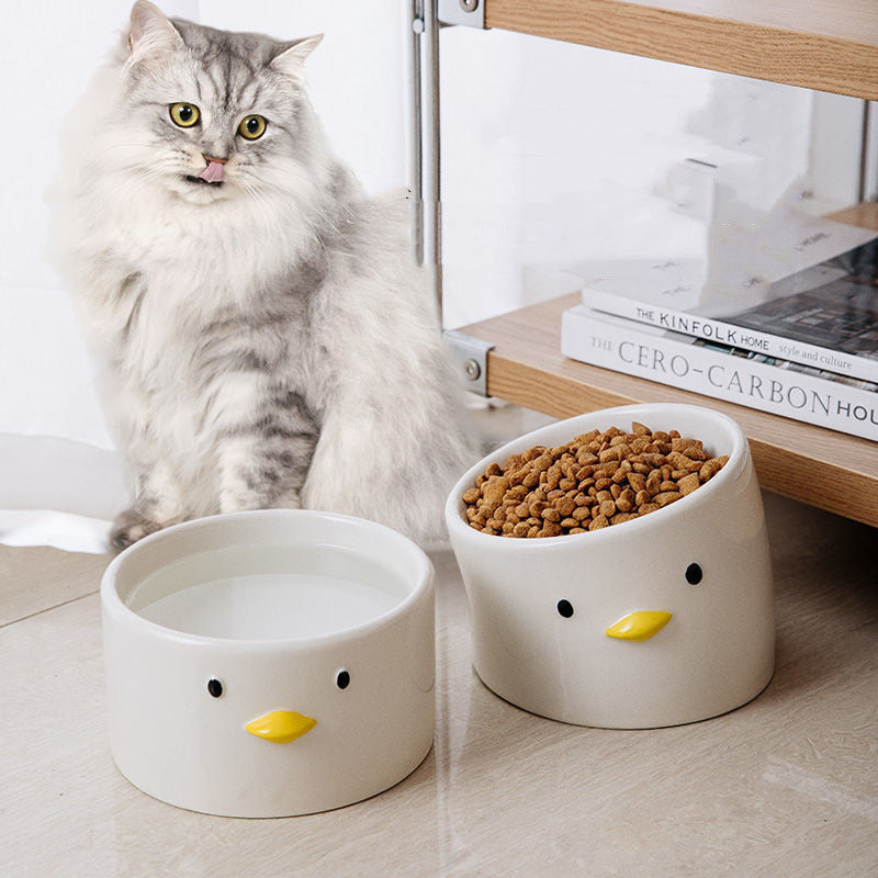 Chickens With Crooked Necks And High Feet Prevent Cats From Overturning Small Dog Food Basins Double Bowl