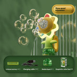 Automatic Dancing Sunflower Bubble Machine - Outdoor Toy for Kids with Lights - Minihomy