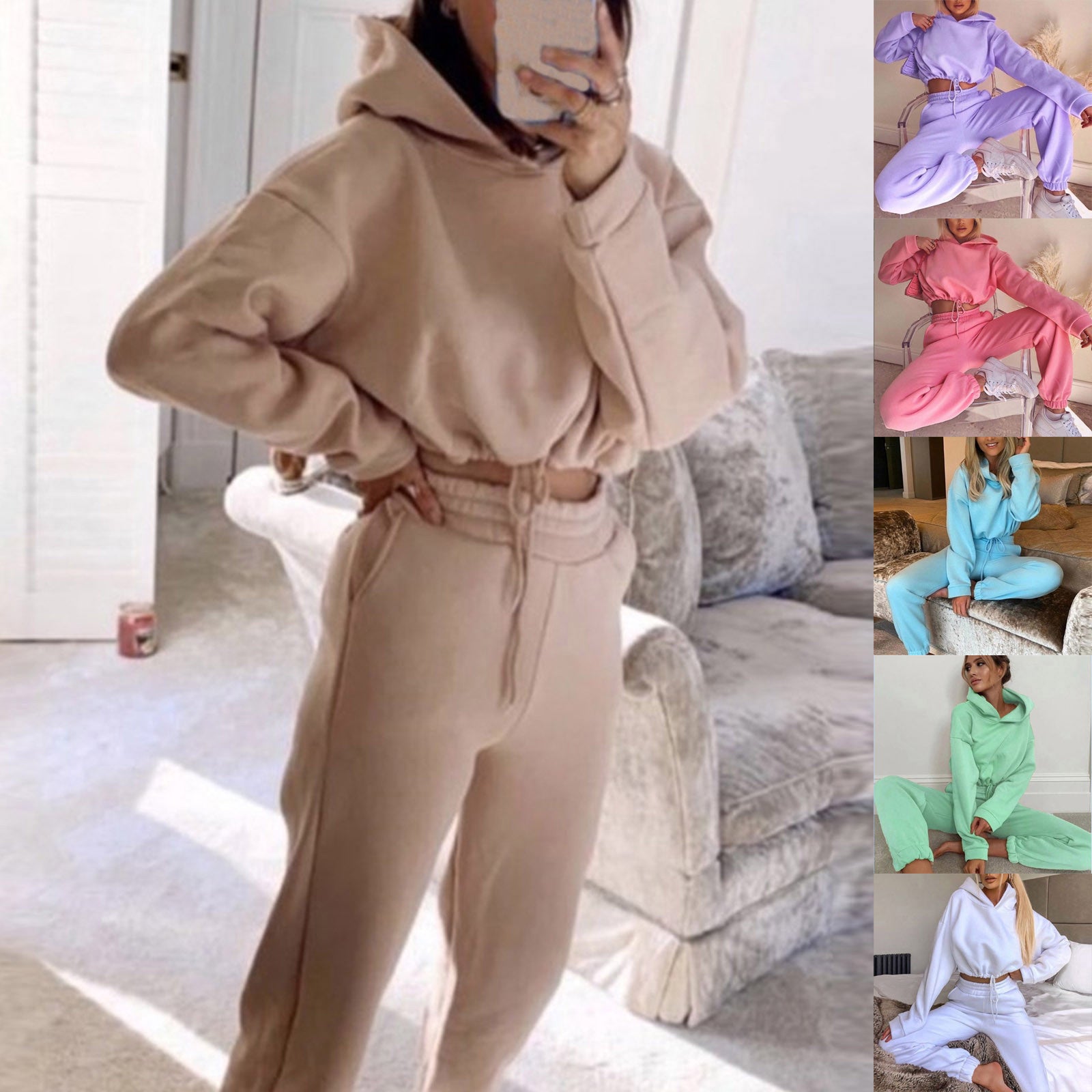 Jogging Suits For Women 2 Piece Sweatsuits Tracksuits Long Sleeve Hoodie Casual Fitness Sportswear