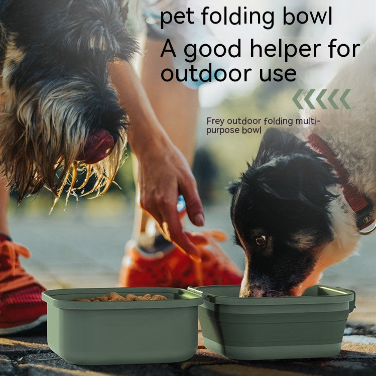 Portable Dog Water Bowl - Double Layer Folding Travel Water Dish for Pets - Minihomy