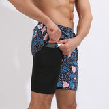 Gradient Printed Beach Shorts - Double Layer Casual Sport Shorts