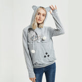 Cute Cat Hoodie Weatshirt With Big Pocket For Pets Hooded Tops Clothes