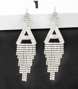 925 Silver Needle Ornaments Rhinestone Letter B Earrings Banquet Tassel Ear