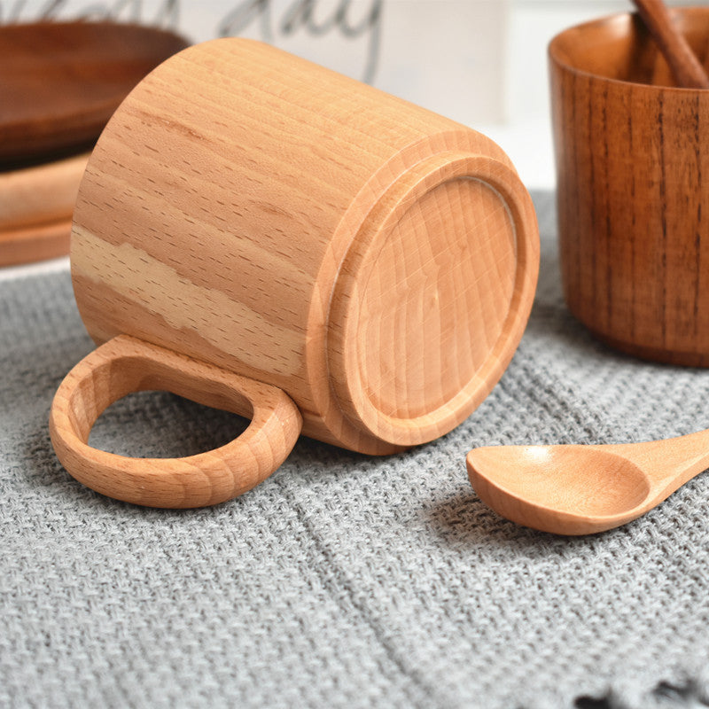 Beech Wood Jujube Wood Coffee Cup Three-piece Tea - Minihomy