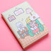 Cute Magnetic Buckle Notebook - Small White Bear & Hippo Design - Portable Journal for Girls - Minihomy