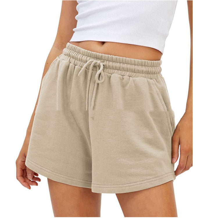 Women's Casual Exercise Elastic Running High Waist Shorts