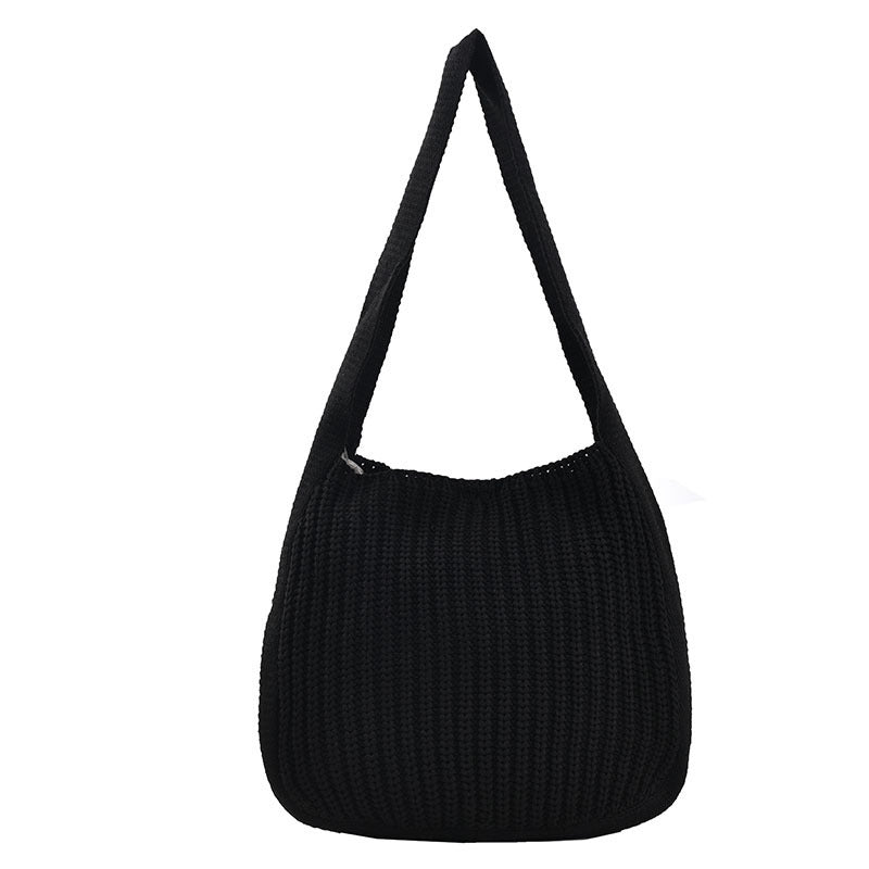 Retro Underarm Single Shoulder Woven Student Handbag