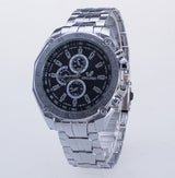 Silver Stainless Steel Mens Watches Top Brand Luxury Watch Men Sport Clock