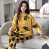 Loose Print Pajamas Women Autumn Winter Pyjama Set Long Sleeves And Trousers Sleepwear - Minihomy