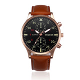 Casual PU Leather Band Analog Alloy Quartz Wrist Watch