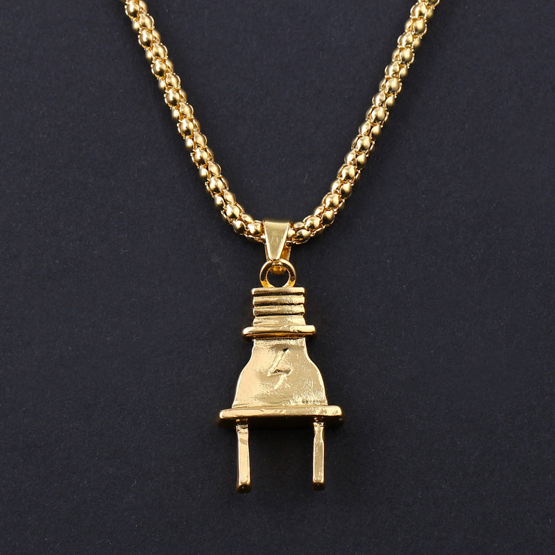 Creative Personality Alloy Lightning Plug Pendant Necklace - Minihomy