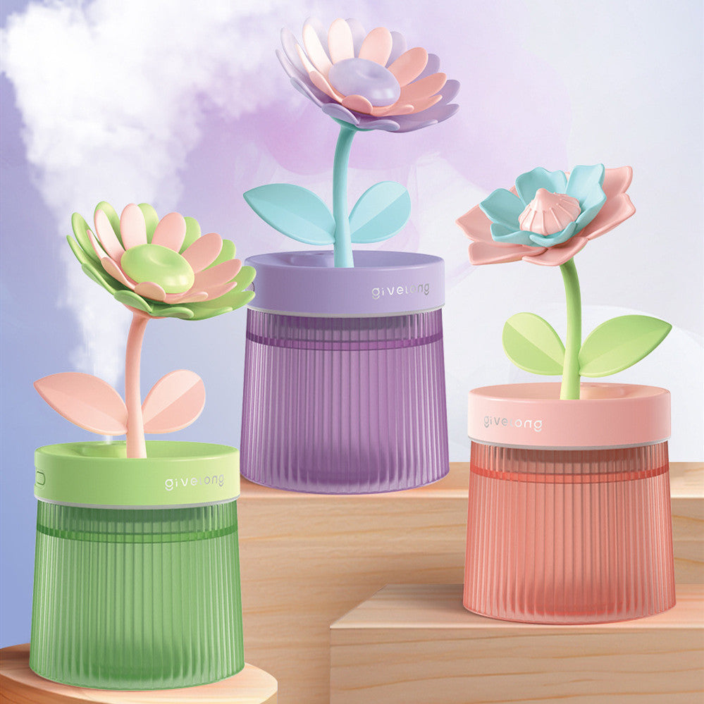 Mini USB Flower Shape Humidifier - Quiet and Portable Hydrating Water Purification Spray