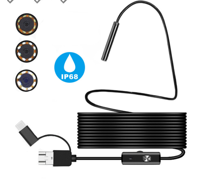 Endoscope 3-in-1 USB Micro USB Type-C Borescope Inspection Camera