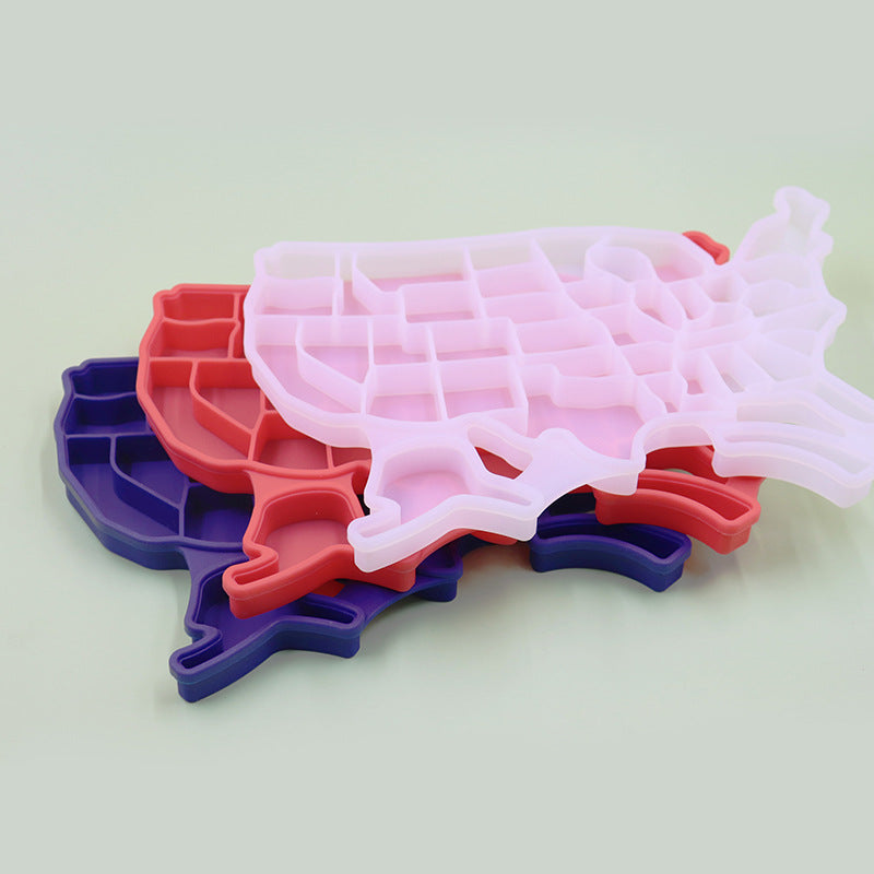 Creative Silicone American Map Ice Cube Tray Mold Cookies Chocolate Soap Baking Tool - Minihomy