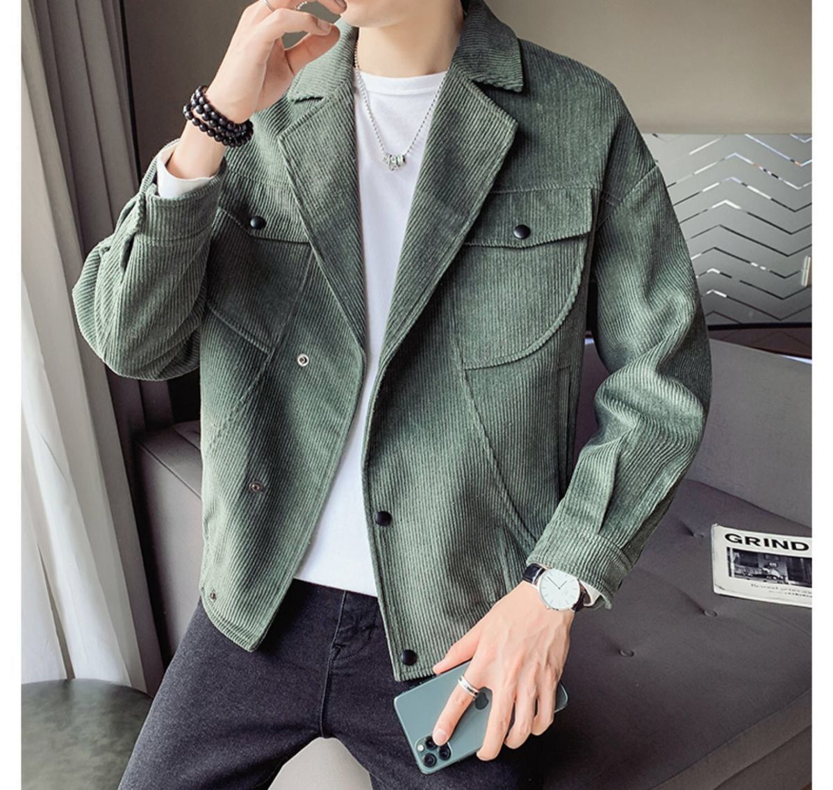 Corduroy Jacket Men's Spring And Autumn Jackets - Minihomy