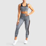 Yoga Patchwork Fitness Suit Spot Print Vest Suit