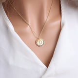 Gold English Letter Round Necklace: Add a Splash of Color to Your Style! - Minihomy