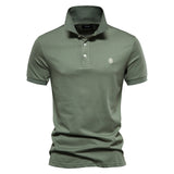 Men's Casual Cotton Lapel Sports Short Sleeve