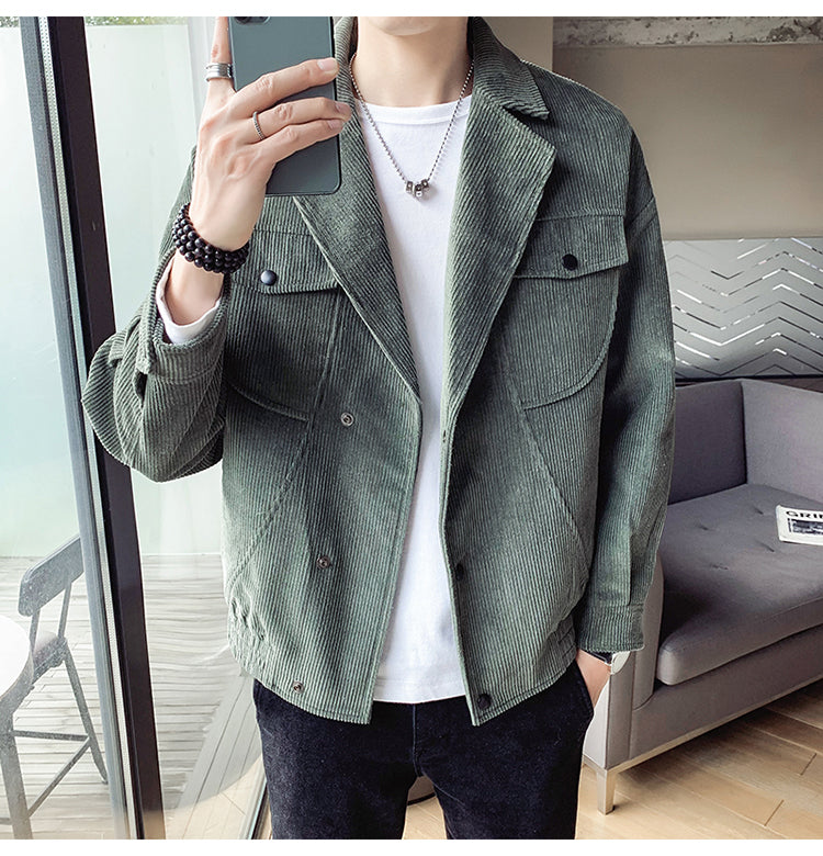 Corduroy Jacket Men's Spring And Autumn Jackets - Minihomy