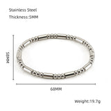 Fashion Bamboo Titanium Steel Bracelet Three Beads