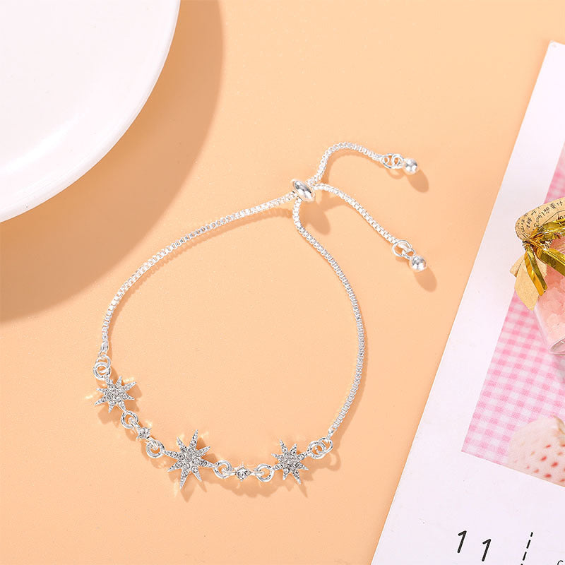 Women's Personalized Versatile Zircon Flower Bracelet