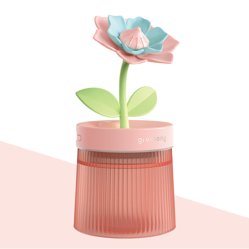 Mini USB Flower Shape Humidifier - Quiet and Portable Hydrating Water Purification Spray