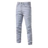 Men's Personalized Denim Washed Micro-elastic Straight-leg Trousers