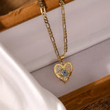 Stylish Heart-shaped Zircon Pendant Necklace and Earrings Set - Fashion Jewelry