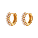 Stainless Steel Plated 18K Gold Pearl Ear Clip