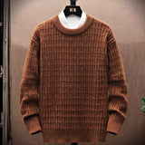 Winter Crew Neck Sweater - Men's Loose Outerwear Knitwear