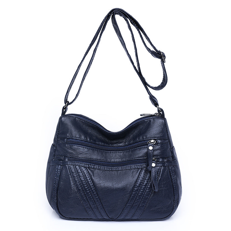 Women's Casual Crossbody Soft Leather Multi-pocket Shoulder Bag