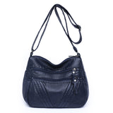 Women's Casual Crossbody Soft Leather Multi-pocket Shoulder Bag